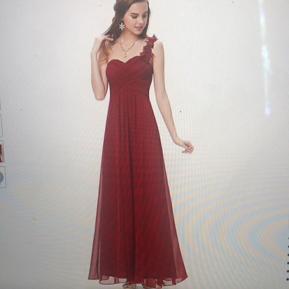 COPY - NWT Dress maroon one shoulder - Picture 1 of 5